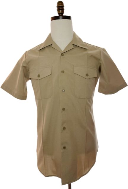 US NAVY Men's Service Uniform Khaki Shirt (Poly/Wool)