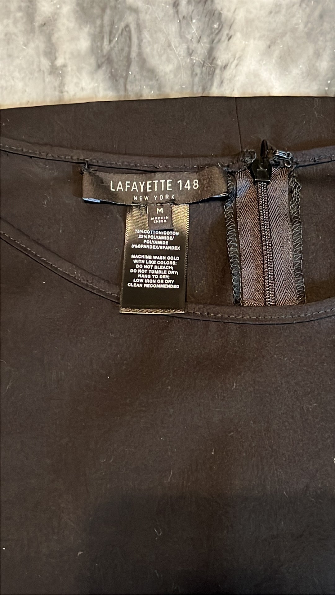 Lafayette 148 3/4 Sleeve Black Shift Dress