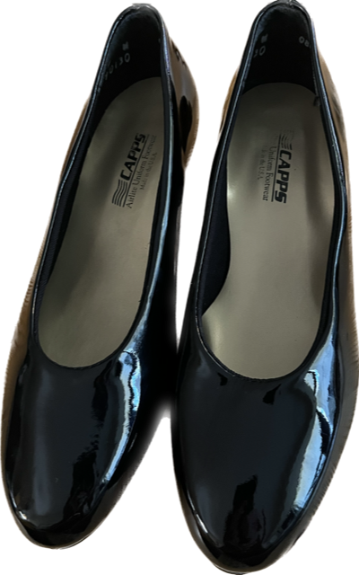 Capps Airlite Uniform Footwear Black Patent Pumps
