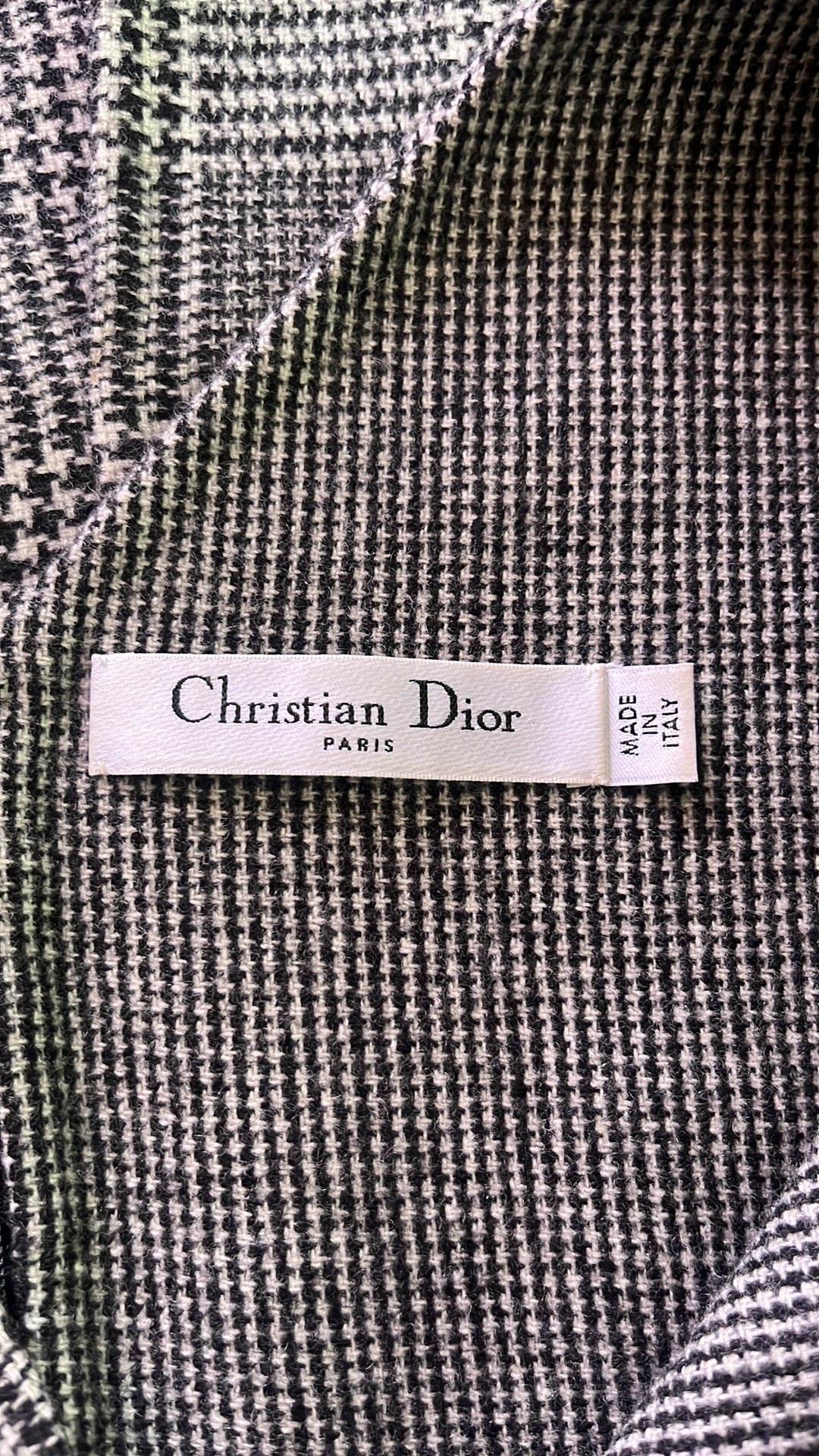 Christian Dior Black/Cream Plaid Dress