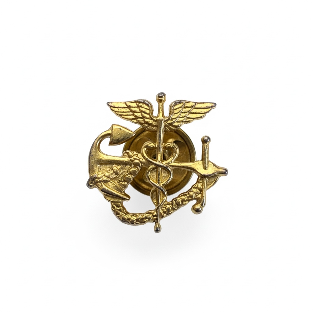 USPHS Small Collar Device – Gold Anchor with Caduceus