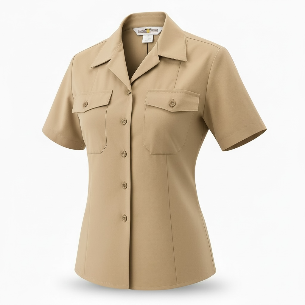 US NAVY Female Officer/CPO Service Khaki Shirt - Poly/Wool