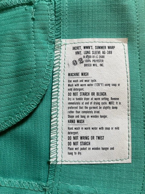 VINTAGE - US ARMY Women's Mint Green Summer Uniform Jacket