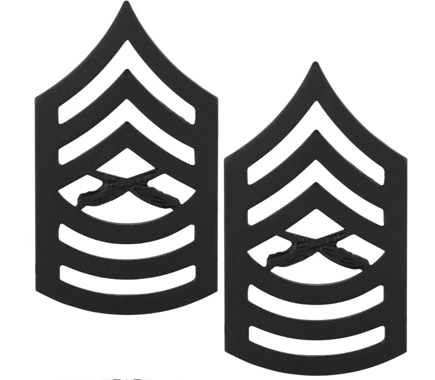 USMC Master Sergeant Pin-On Metal Chevrons