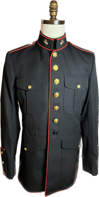 USMC Male Enlisted Dress Blue Coat No Chevrons – Second Tour