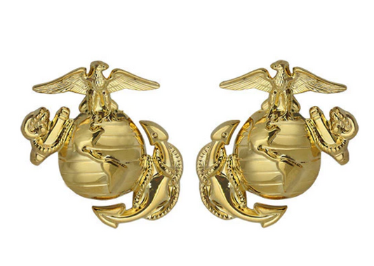 USMC Enlisted Dress Blue Uniform Collar Devices