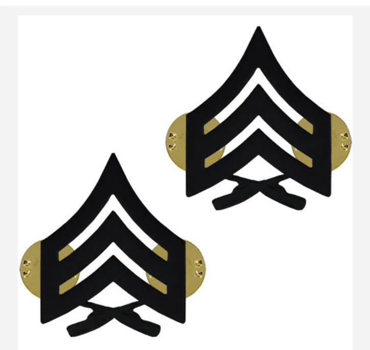 USMC Sergeant Pin-On Metal Chevrons