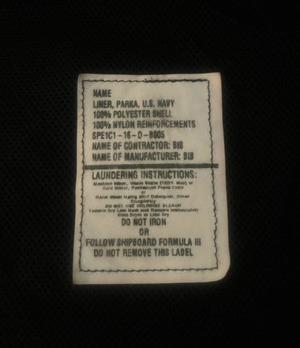 US NAVY Black Fleece Liner