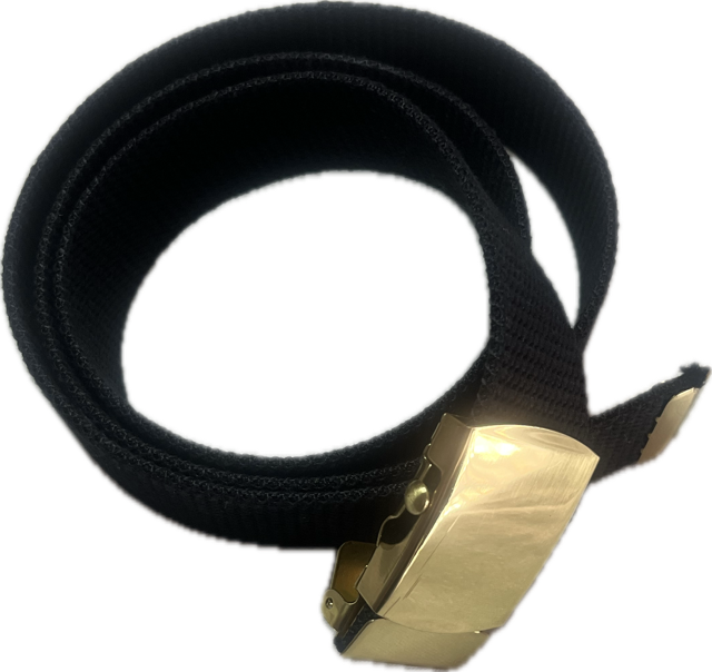 The Citadel Black Web Belt with Brass Buckle and Tip