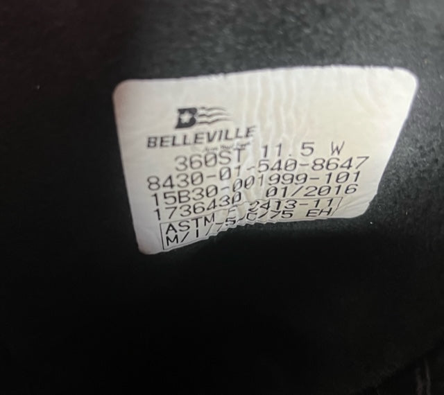 Belleville 360ST Men's Steel Toe Boots Size 11.5W