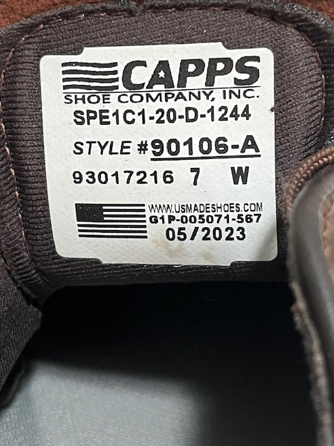 Capps Brown Leather Oxfords 90106-A Size 7 Women's