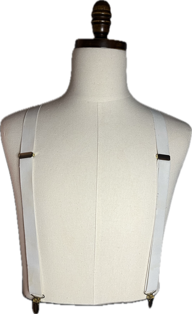 FAIR - US Military White Suspenders - Clip Ends
