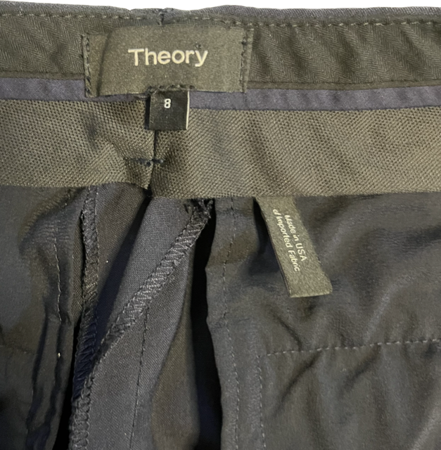 Navy Blue Theory Treeca Slim Ankle Pants