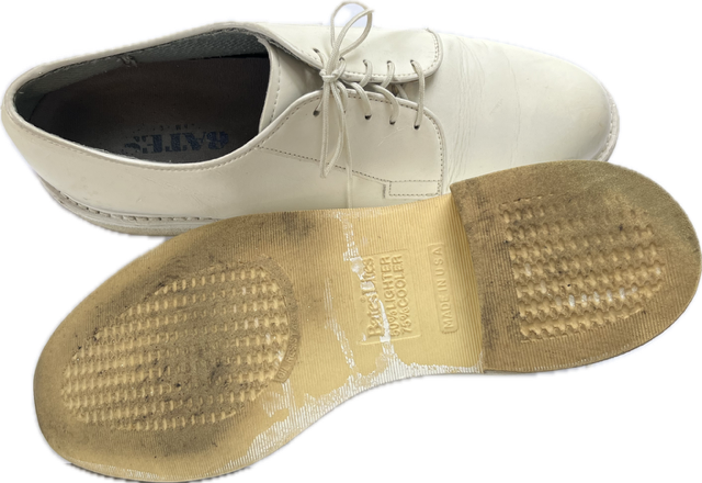 Bates Men's White Leather Oxfords Size 9E