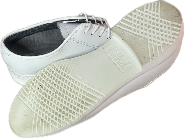 Bates Men's White Leather Oxfords Size 7M