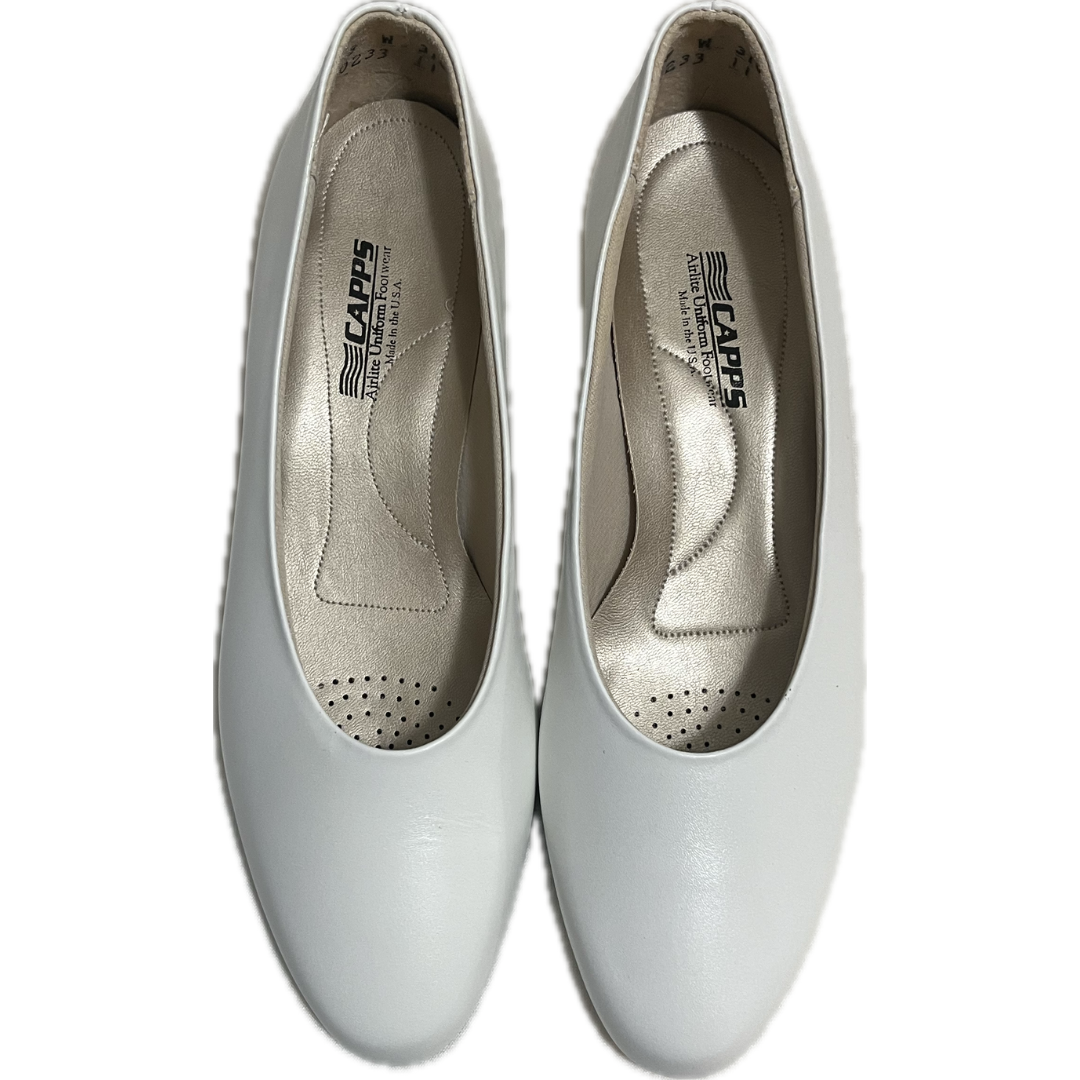 Capps White Leather Pumps