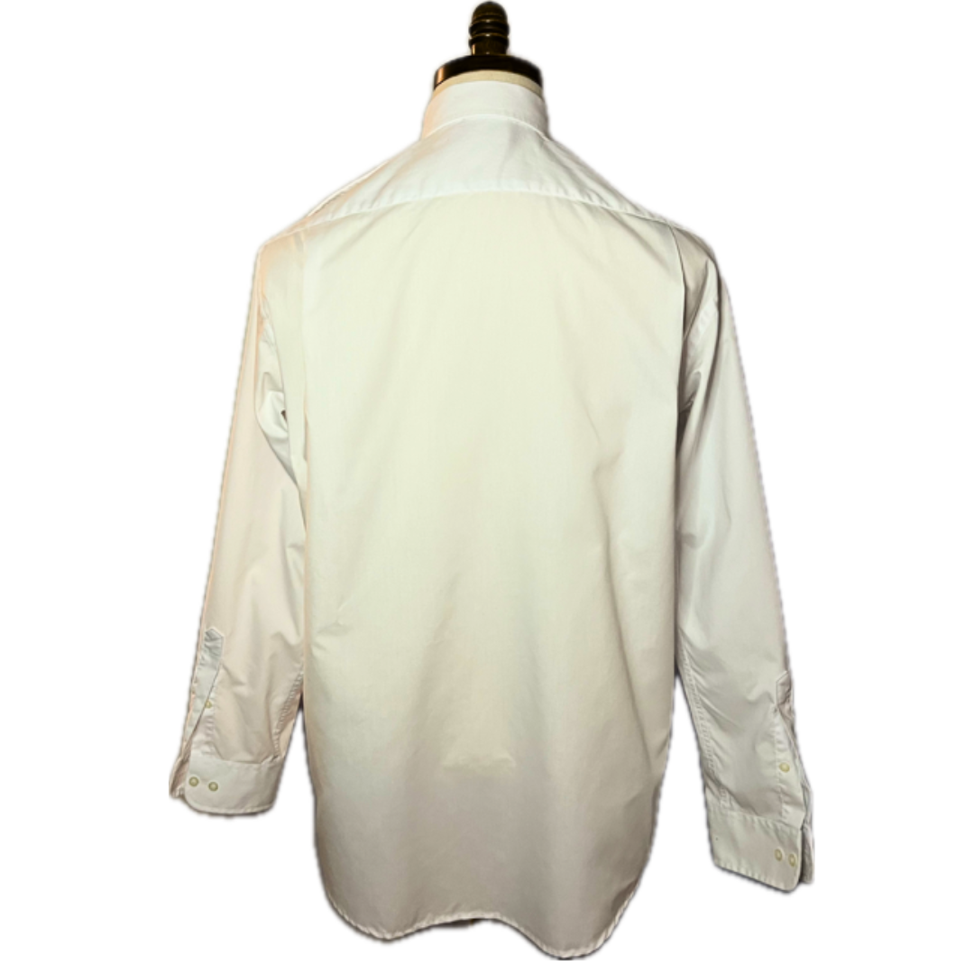 VINTAGE - US NAVY Male Officer White Long Sleeve Service Shirt