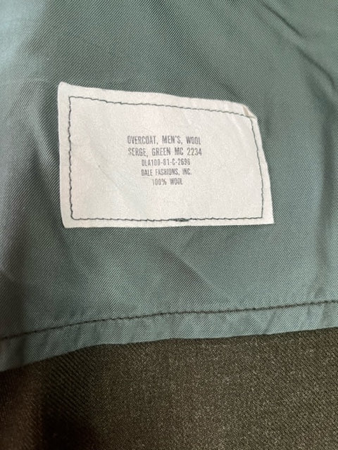 VINTAGE - USMC Wool Serge Green Overcoat