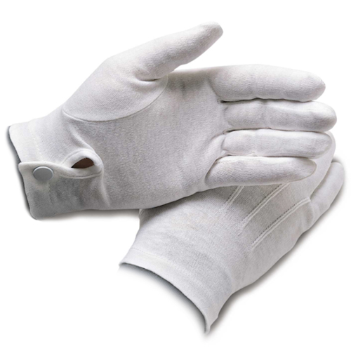 White Military Gloves with Snap
