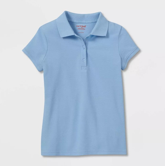 Cat and Jack Girls' Short Sleeve Pique Uniform Polo Shirt