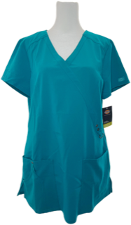 Dickies Extreme Stretch Turquoise Scrub Top Size M - NWT