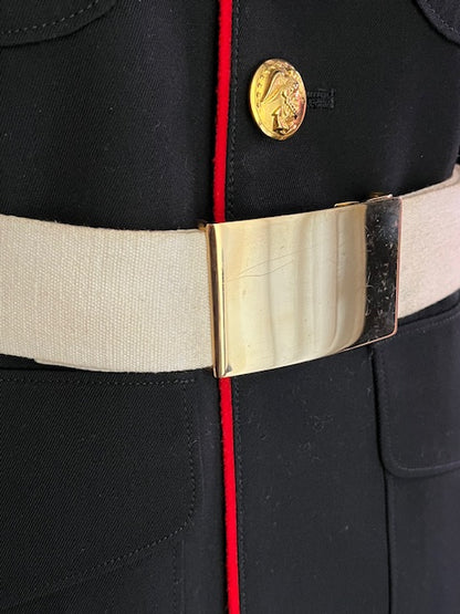FAIR - USMC White Web Coat Belt w/Waist Plate