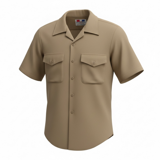 VINTAGE - US NAVY Male Khaki Short Sleeve Shirt (CNT)