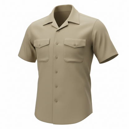VINTAGE - US NAVY Male Khaki Poplin Shirt