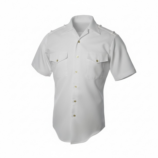 VINTAGE - US NAVY Male Officer White Service Shirt