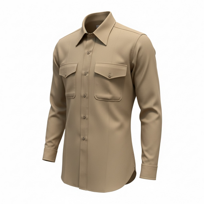 VINTAGE - USMC Male Long Sleeve Khaki Shirt