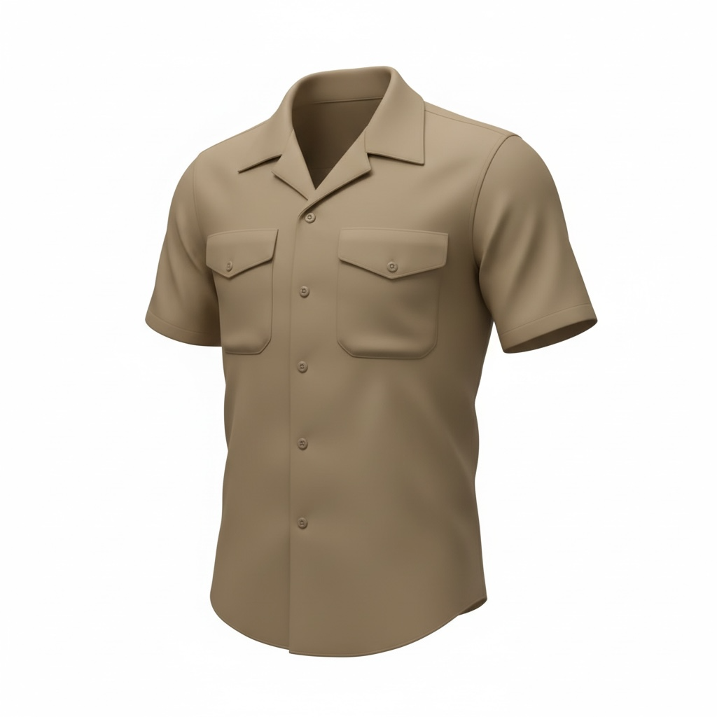 VINTAGE - USMC Male Short Sleeve Khaki Shirt