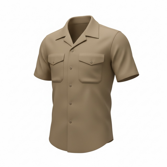 VINTAGE - USMC Male Short Sleeve Khaki Shirt