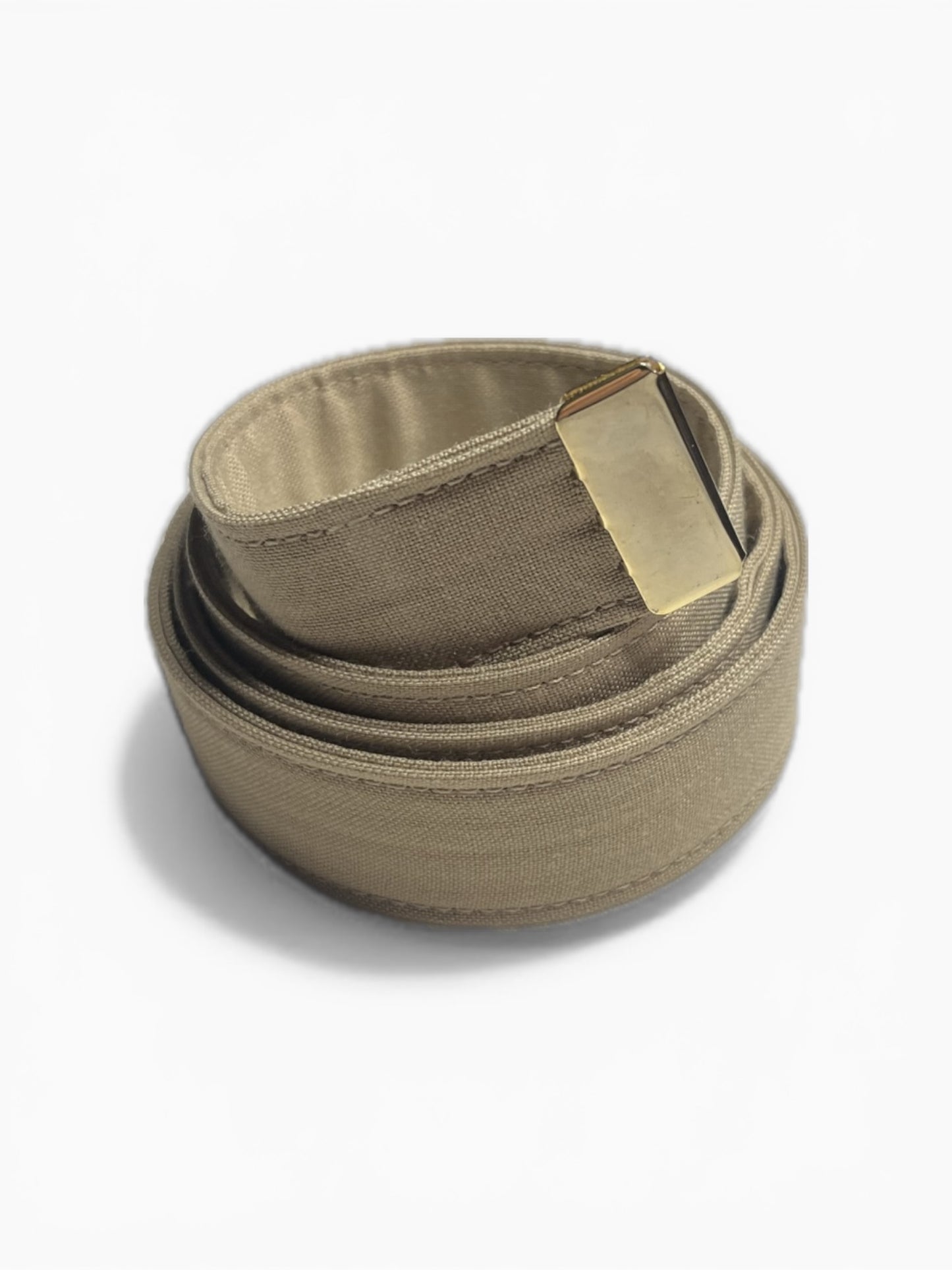 US NAVY Male Khaki Poly/Wool Belt w/Gold Tip