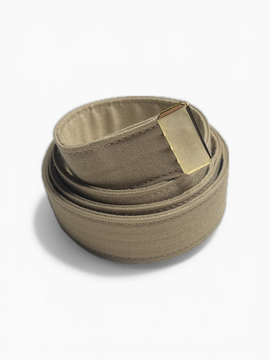 US NAVY Male Khaki Poly/Wool Belt w/Gold Tip