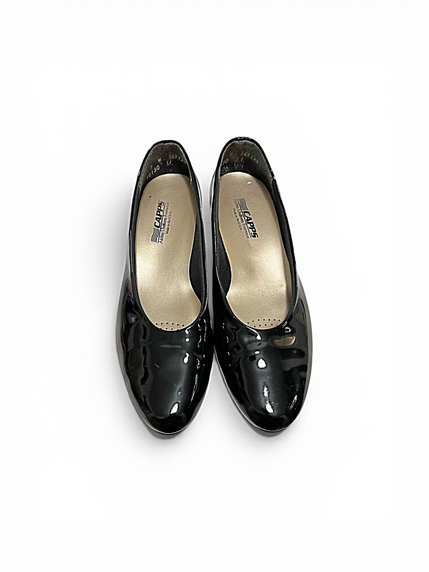 Capps Black Patent Pumps Size 7W
