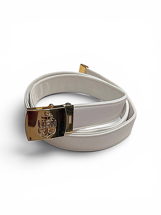US NAVY Male CPO Belt Buckle with White CNT Belt