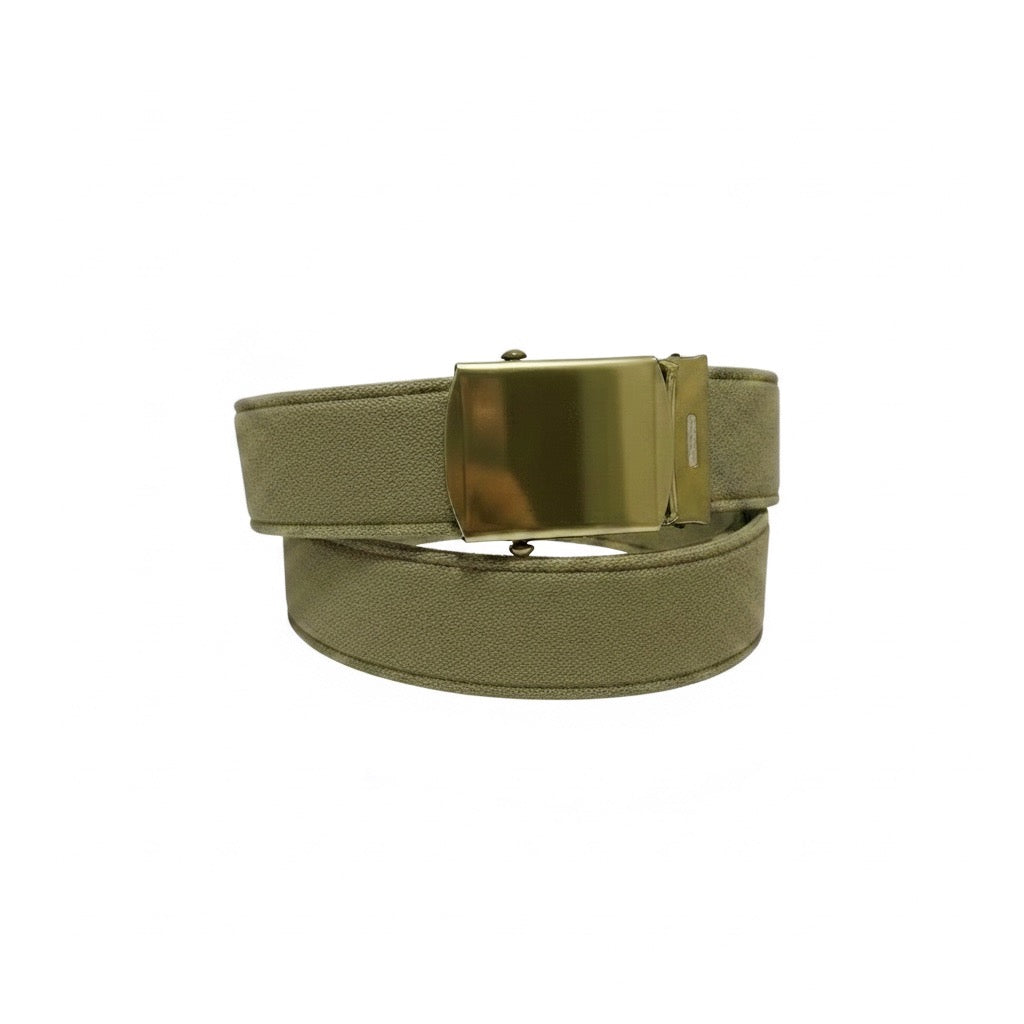 US NAVY Male Khaki Poly/Wool Belt w/Gold Buckle and Tip