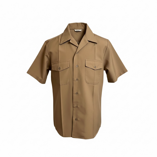 VINTAGE - US NAVY Male Khaki Poplin Shirt