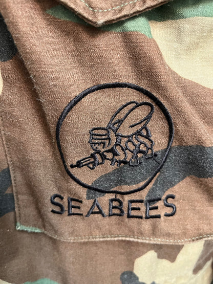 VINTAGE - US MILITARY Seabees Cold Weather Coat Woodland Camouflage