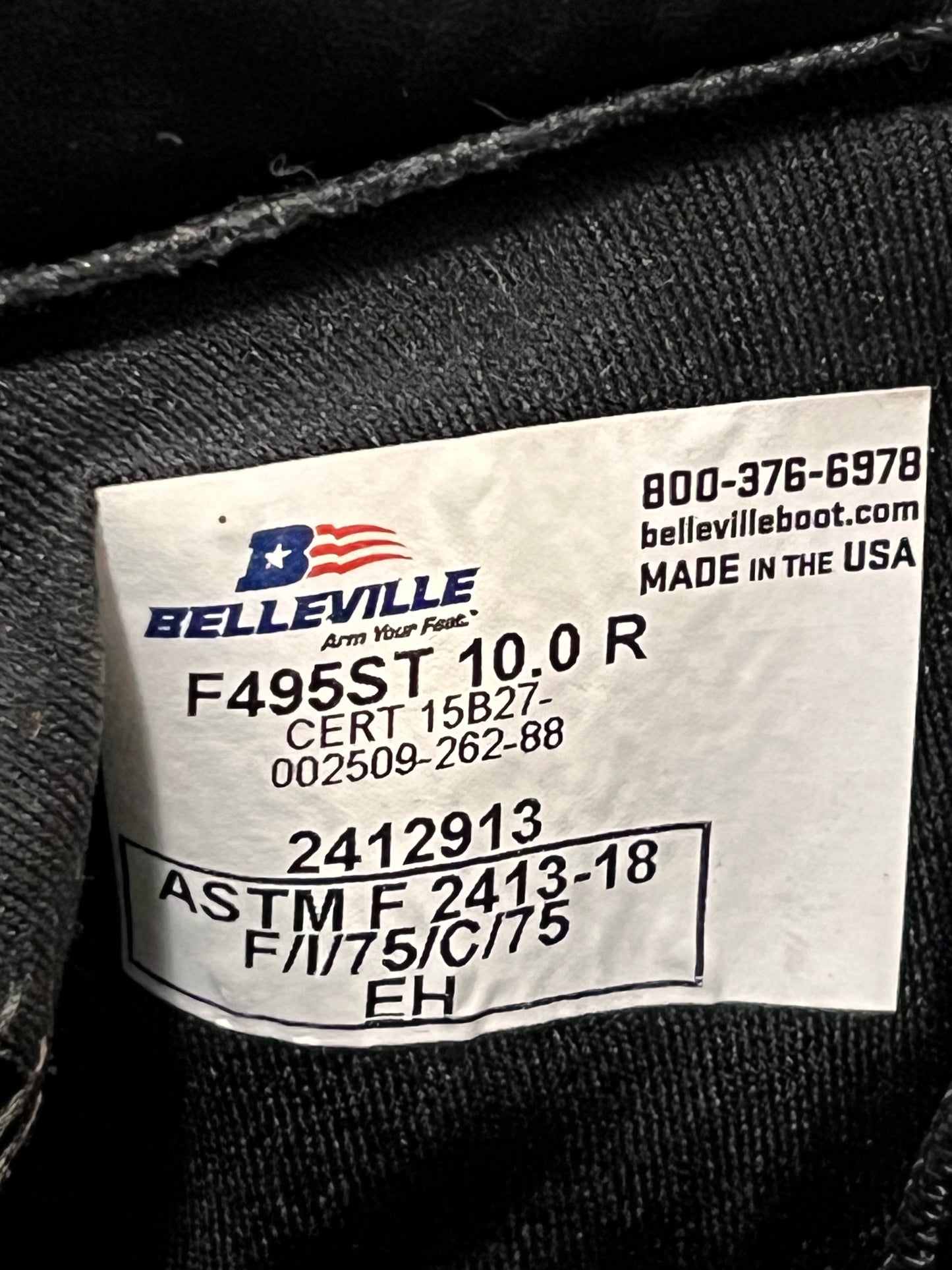 Belleville F495 Men's Steel Toe Military Boots - Size 10