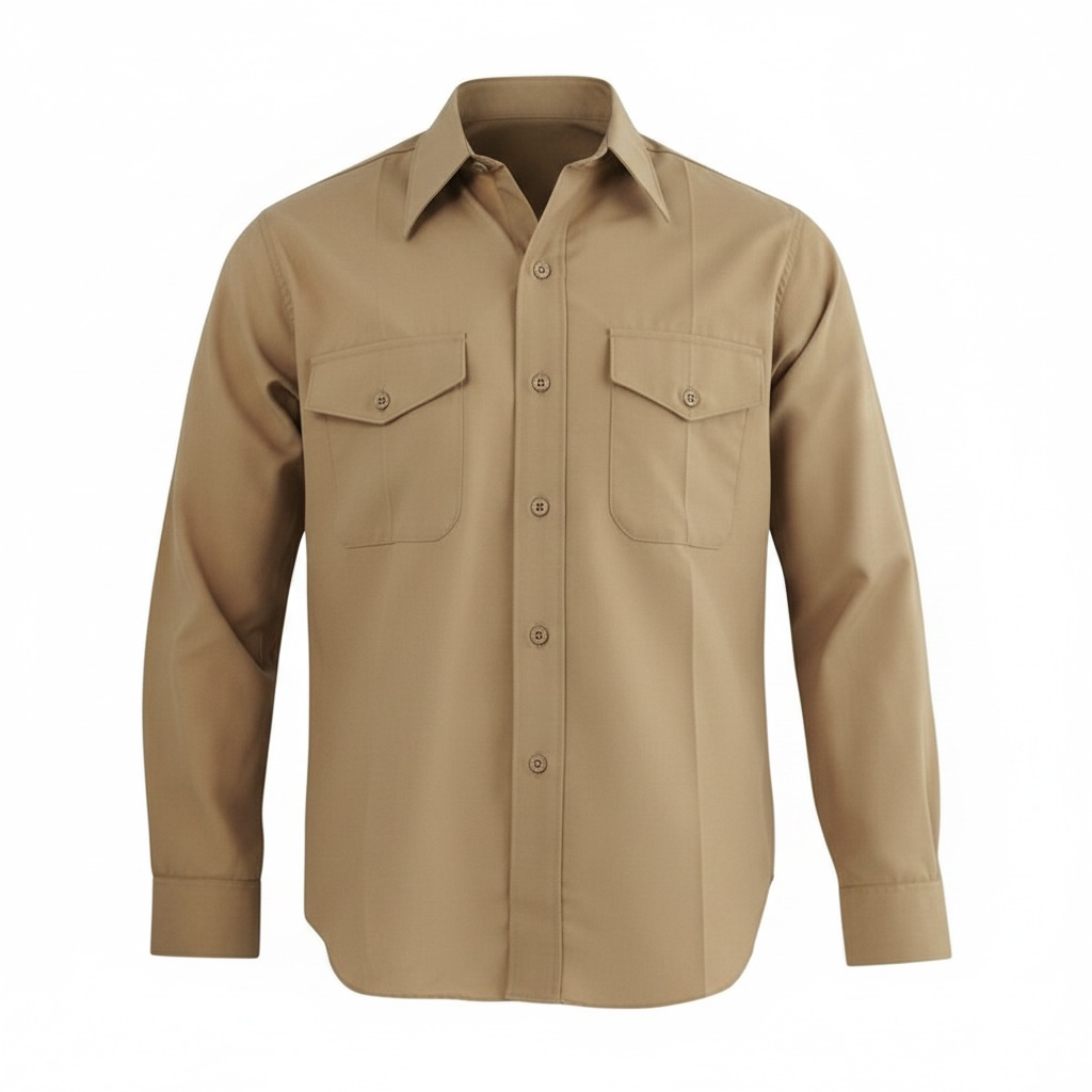 USMC Gunnery Sergeant Men's Khaki Long Sleeve Shirt