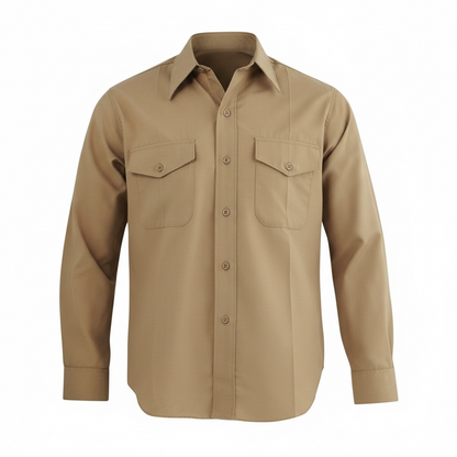 USMC Gunnery Sergeant Men's Khaki Long Sleeve Shirt