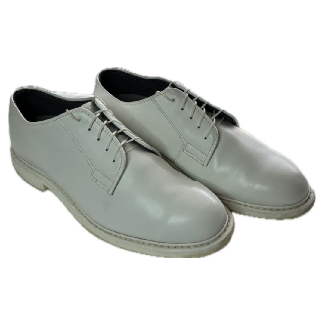 Bates Men's White Leather Oxfords Size 11.5E