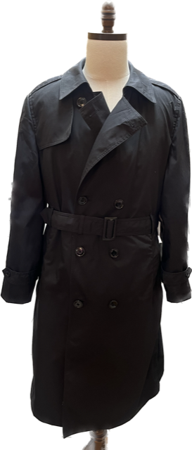 US MILITARY Men's All Weather Black Trench Coat
