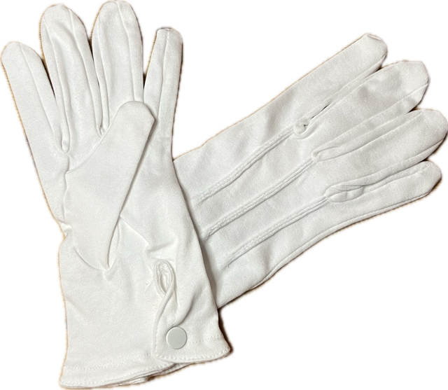 White Military Gloves with Snap