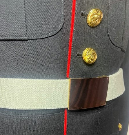 USMC White Web Coat Belt w/Waist Plate (E-4 and Lower)