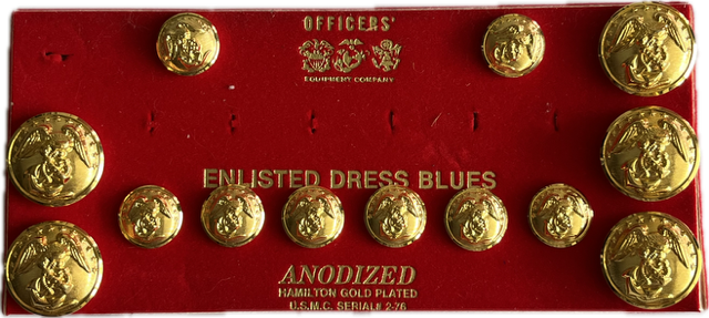 USMC Set of Dress Blues Gold Buttons - Enlisted