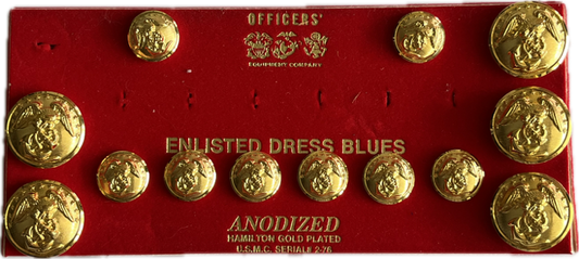 USMC Set of Dress Blues Gold Buttons - Enlisted