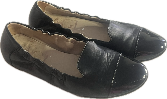 AGL Black Leather Loafers