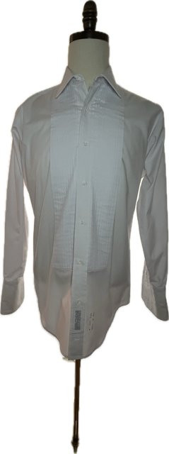 Men's Pleated Formal White Shirt